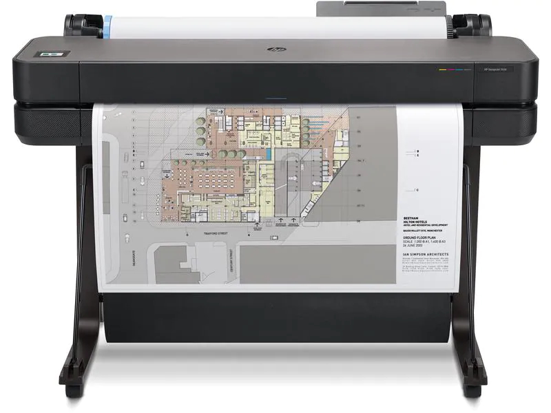 HP Grossformatdrucker DesignJet T630 - 36", Druckertyp: Farbig, Verbindungsmöglichkeiten: LAN, USB, WLAN, Drucktechnik: Tintenstrahl, Total Fassungsvermögen Papierzuführungen: 1 Rolle/n, Funktionen: Drucken, Anzahl Papierzuführungen (integriert): 1