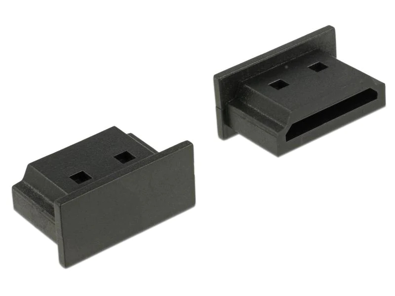 Delock Staubschutz HDMI-A f ohne Griff 10 Stk. Schwarz, Kabeltyp: Adapter, Videoanschluss Seite A: HDMI, Videoanschluss Seite B: Keiner
