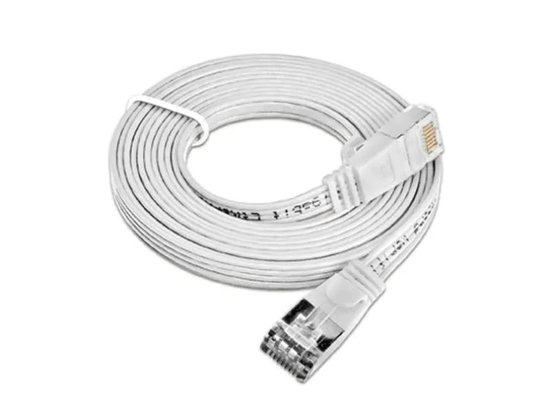 Wirewin Slimpatchkabel Cat 6, STP, 10 m, Weiss, Farbe: Weiss, Form: Flach, Zusatzfunktionen: Mit Klinkenschutz, Längenaufdruck auf Stecker, Länge: 10 m, Anschlüsse LAN: RJ45 - RJ45, Produkttyp: Slimpatchkabel