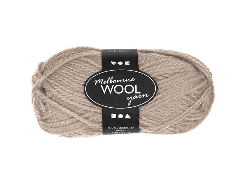 Creativ Company Wolle Melbourne Beige, Packungsgrösse: 50 g, Länge: 92 m, Material: Wolle, Farbe: Beige, Waschbar bei: 0 °C, Nadelstärke: 4 mm