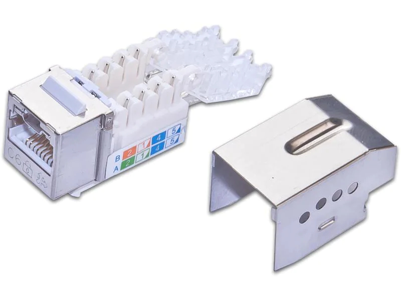 Wirewin Keystone-Modul Cat.6, STP abschliessbar, Modultyp: Keystone, Anschluss Front: Buchse RJ-45, Anschluss Rück: Klemmen, Medientyp: Netzwerk, Schirmung: Ja, Farbe: Silber