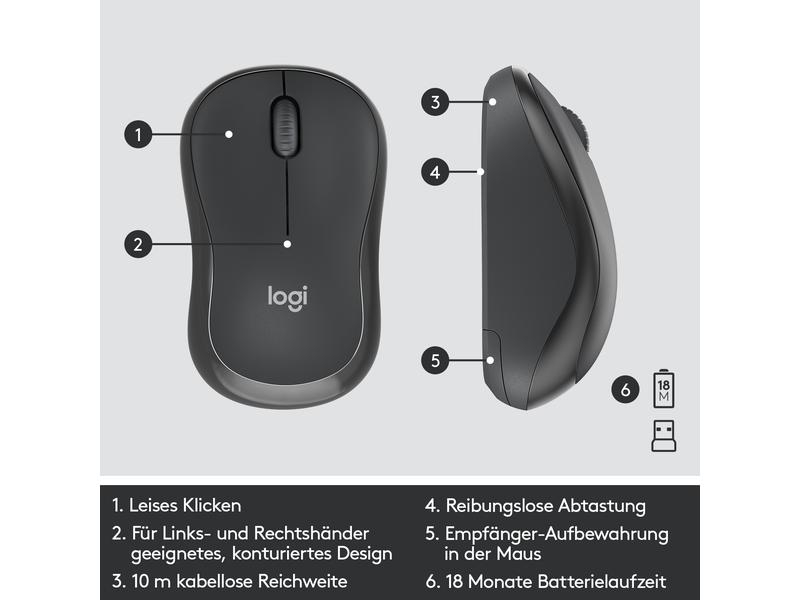 Logitech Tastatur-Maus-Set MK295 Graphite PAN