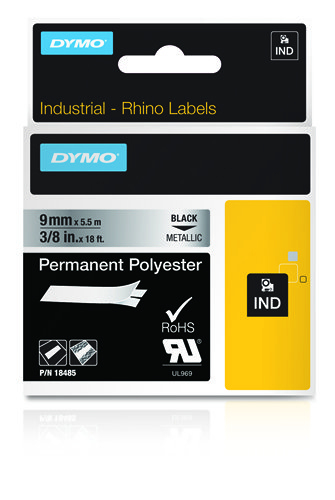 DYMO RHINO Polyester-Schriftband metallic, 9 mm x 5,5 m