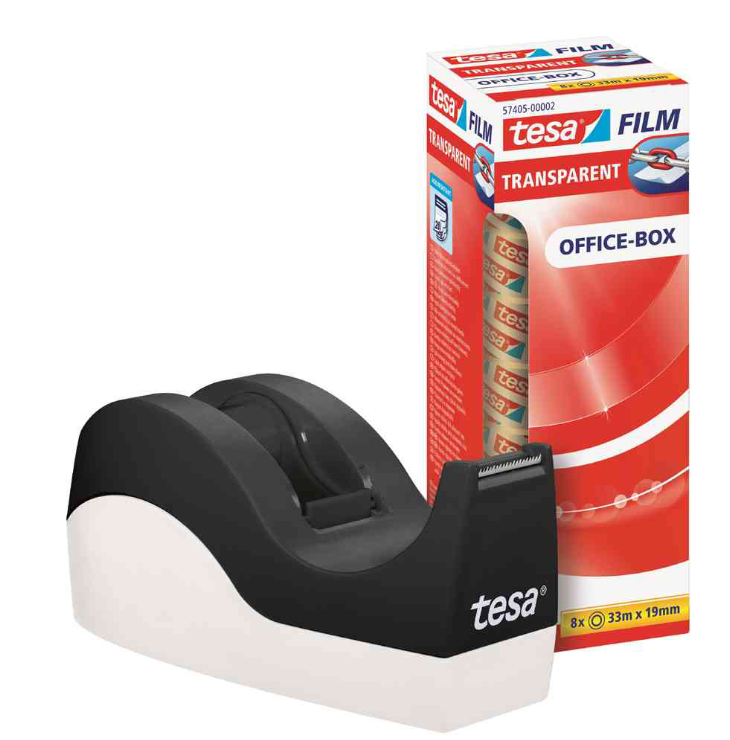 tesa Tischabroller Easy Cut Orca + 8 Rollen transparent