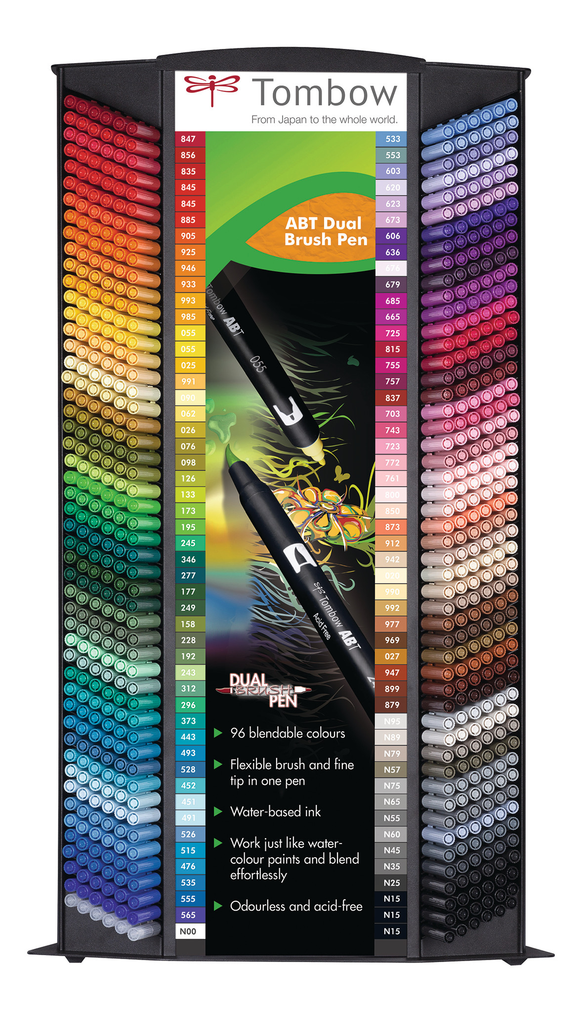 TOMBOW Brush-Pen ABT96CSET Display 96 Farben, 600 Stück