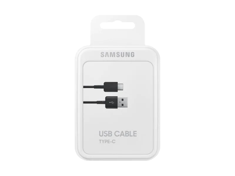 Samsung USB-Kabel USB A - USB C 1.5 m, Kabeltyp: Daten- und Ladekabel, Farbe: Schwarz, USB Standard: 2.0 (480 Mbps), Länge: 1.5 m, USB Anschluss 2 (Endgerät): USB C, Geschlecht Anschluss 2 (Endgerät): Male (Stecker)