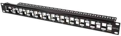 LogiLink 19" Keystone Patch Panel, 24 Port, schwarz