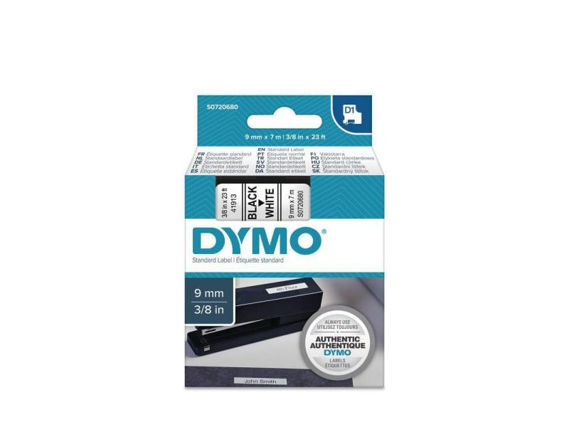 DYMO Schriftband D1 schwarz/weiss S0720680 9mm/7m