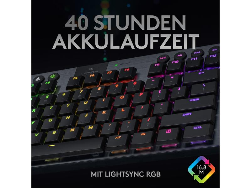 G915 TKL Tenkeyless LIGHTSPEED Wireless RGB Mechanical Gaming Keyboard - GL Tactile - CARBON - CH