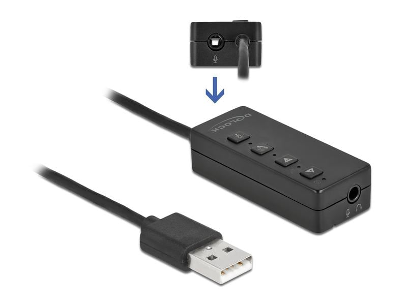 Delock Headset und Mikrofon Adapter USB 2.0, Audiokanäle: 2, Schnittstelle Hardware: USB 2.0