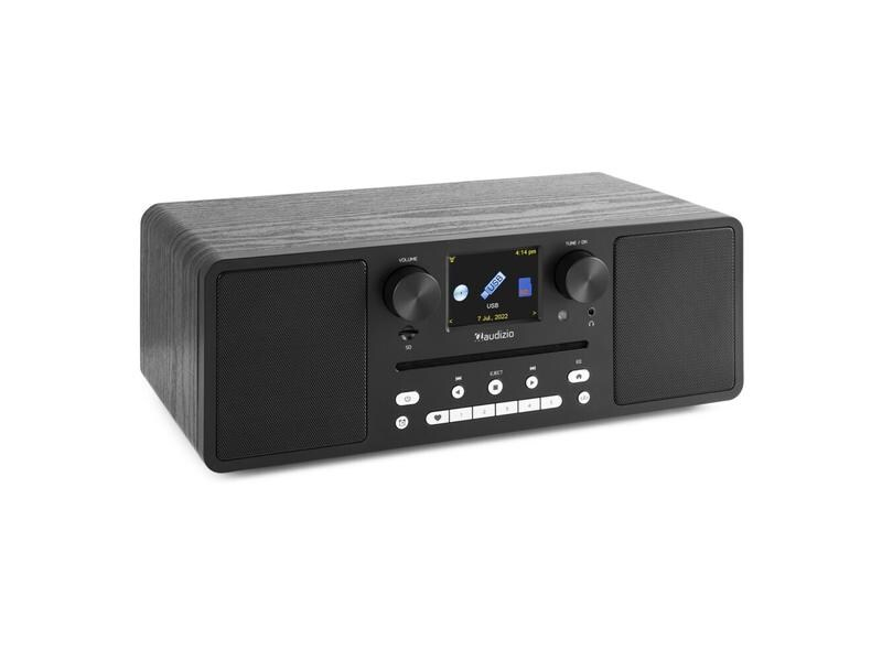 Audizio Internet Radio Naples Schwarz, Radio Tuner: Internetradio, FM, DAB+, Stromversorgung: Netzbetrieb, Detailfarbe: Schwarz, Ausstattung: Sleep-Timer, LC-Display, Fernbedienung, USB, FM Radio, Micro-SD-Slot, Weckfunktion, Bedientasten, Lautstärkeregl