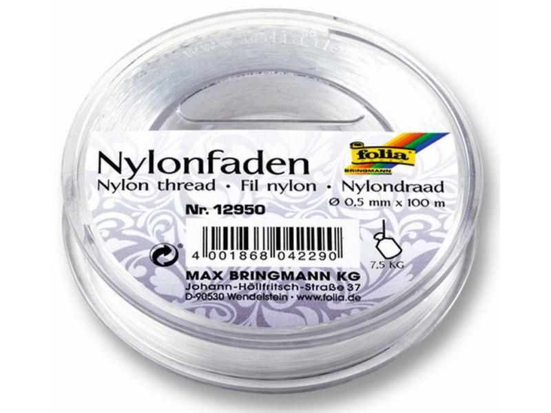 Folia Nylonfaden 0.5mm Transparent, Farbe: Transparent