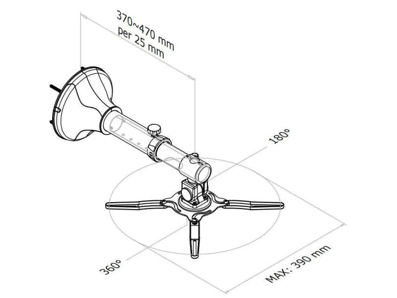 BEAMER-W050SILVER 11 kilo NewStar Projector Wall Mount (length: 37-47 cm = ultra short throw) Silver