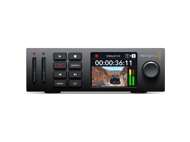 Blackmagic Design Recorder HyperDeck Studio HD Mini, Schnittstellen: DC, Tarifeingang (24-253 V AC/DC), RS-422, HDMI, Ethernet, USB Typ C, SDI