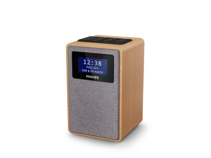 Philips DAB+ Radio TAR5005 Braun/Grau, Radio Tuner: DAB+, FM, Stromversorgung: Netzbetrieb, Farbe: Grau, Braun, Ausstattung: Weckfunktion, Senderspeicher, Schlummerfunktion, LC-Display, Alarm, Typ: Tischradio