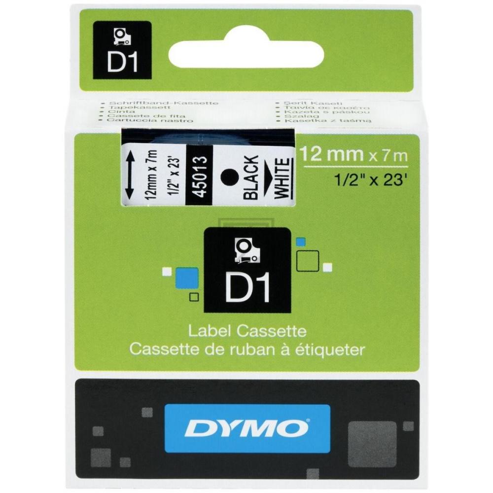 DYMO D1 Schriftbandkassette schwarz/weiß, 12 mm x 7 m