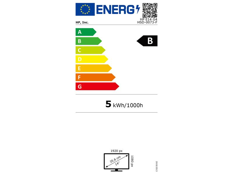 HP Portabler Monitor E14 G4, Bildschirmdiagonale: 14 ", Energieeffizienzklasse EnEV 2020: B, Energieeffizienzklasse: Keine, Auflösung: 1920 x 1080 (Full HD), Bildwiederholrate: Andere, Anwendungsbereich: Portable, Business