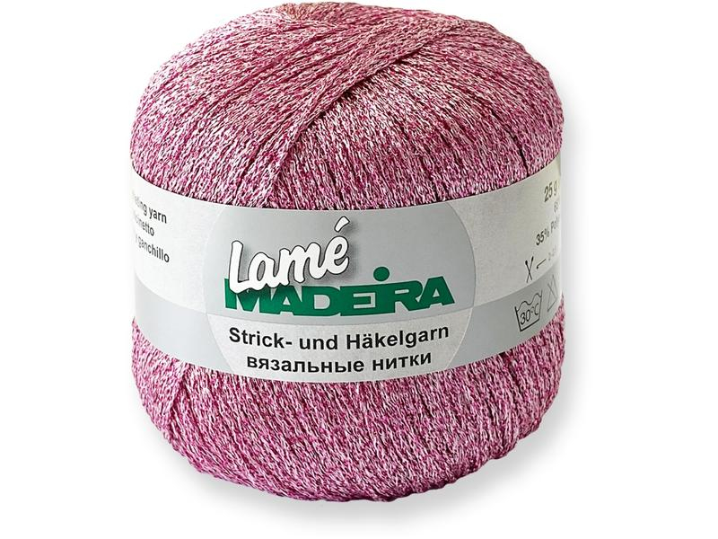 Madeira Häkel- und Strickgarn Lamé 25 g, 175 m, Rosa, Detailfarbe: Rosa, Garn-Art: Häkel- und Strickgarn, Unterfaden: Nein, Set: Nein