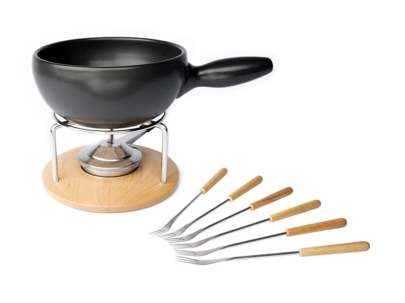 Stöckli Käsefondue-Set Säntis little, Anzahl Personen: 6, Betriebsart: Induktion, Pastenbrenner, Farbe: Hellbraun, Schwarz, Fondue Variante: Käsefondue