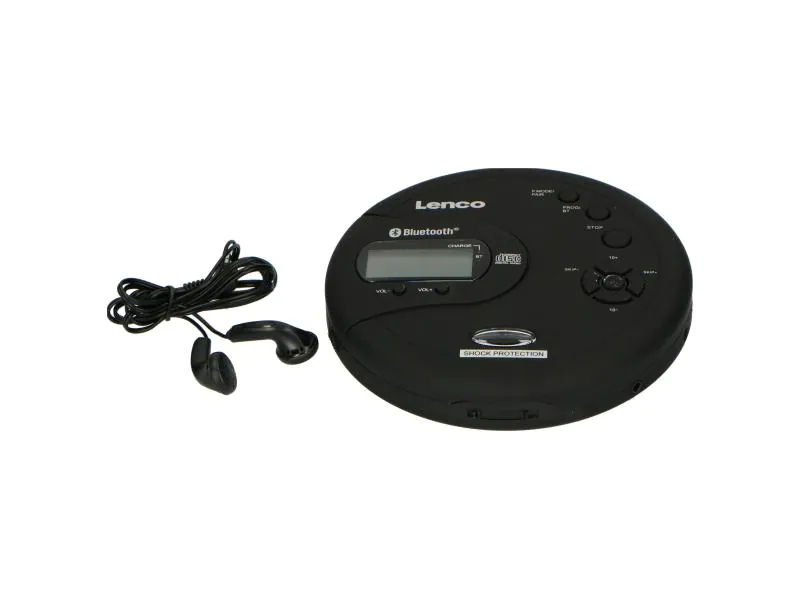 Lenco CD-Player CD-300 Schwarz, Speicherkapazität: 0 GB, Verbindungsmöglichkeiten: 3,5 mm Klinke; Bluetooth, Player Typ: CD-Player, Farbe: Schwarz, Radio Tuner: Kein Tuner, Kapazität Wattstunden: 4 Wh, Ausstattung: Bluetooth