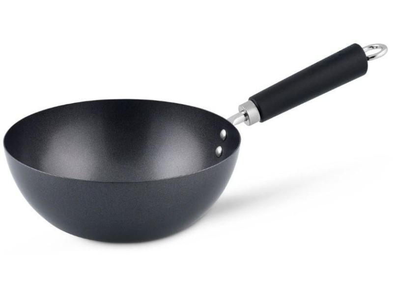 Ken Hom Wok Excellence 20 cm, Pfannentyp: Wok, Kompatible Kochfelder: Glaskeramik, Gas, Elektrisch, Halogen, Induktion, Farbe: Schwarz, Form: Rund, Material: Karbonstahl, Set: Nein