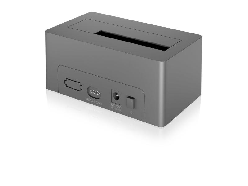 ICY BOX Dockingsstation IB-1121-C31, Card Reader: Kein, Datenanschluss Seite A: Type-C USB 3.1 Gen 2, Stromversorgung: Netzbetrieb, Farbe: Schwarz, Speicherschnittstelle: SATA III (6Gb/s), Festplatten Formfaktor: 2.5"; 3.5"