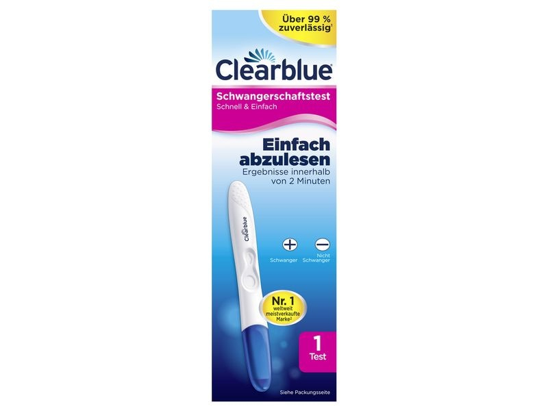 Clearblue Schwangerschaftstest mit verfärbender Spitze