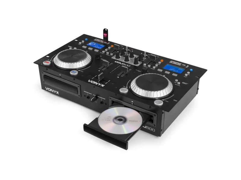 Vonyx Doppel Player CDJ500, Features DJ Player: MP3-fähig, USB-Eingang, Ausführung DJ Player: Doppel Player, Bauweise: 19" Rack