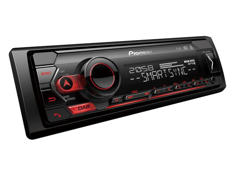 Pioneer Autoradio MVH-S420DAB 1 DIN, Optisches Laufwerk: Kein optisches Laufwerk, Verbindungsmöglichkeiten: Bluetooth; USB; 3,5 mm Klinke, Radio Tuner: DAB+, Frontanschlüsse: 3.5 mm Klinke; 1x USB 2.0, Bluetooth, Autoradio Einbaugrösse: 1 DIN, Smartpho