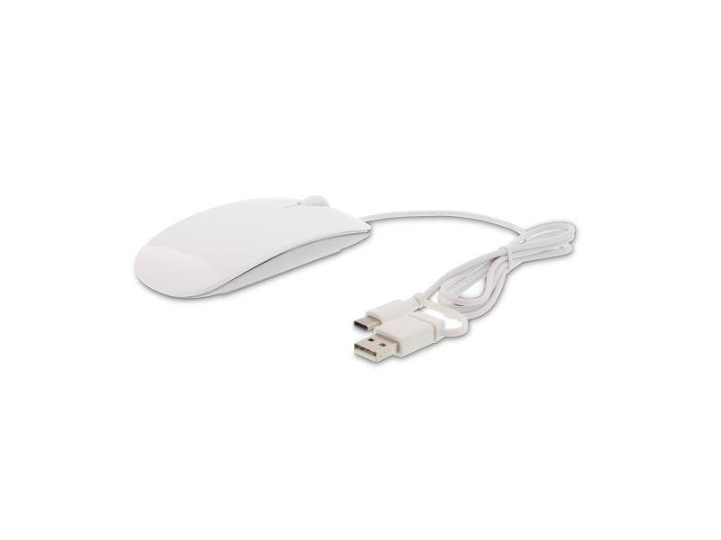 LMP Easy Mouse USB-C, Maus-Typ: Business, Bedienungsseite: Universal, Maus Features: Scrollrad, Farbe: Weiss, Verbindungsart: Verkabelt, Schnittstelle: USB