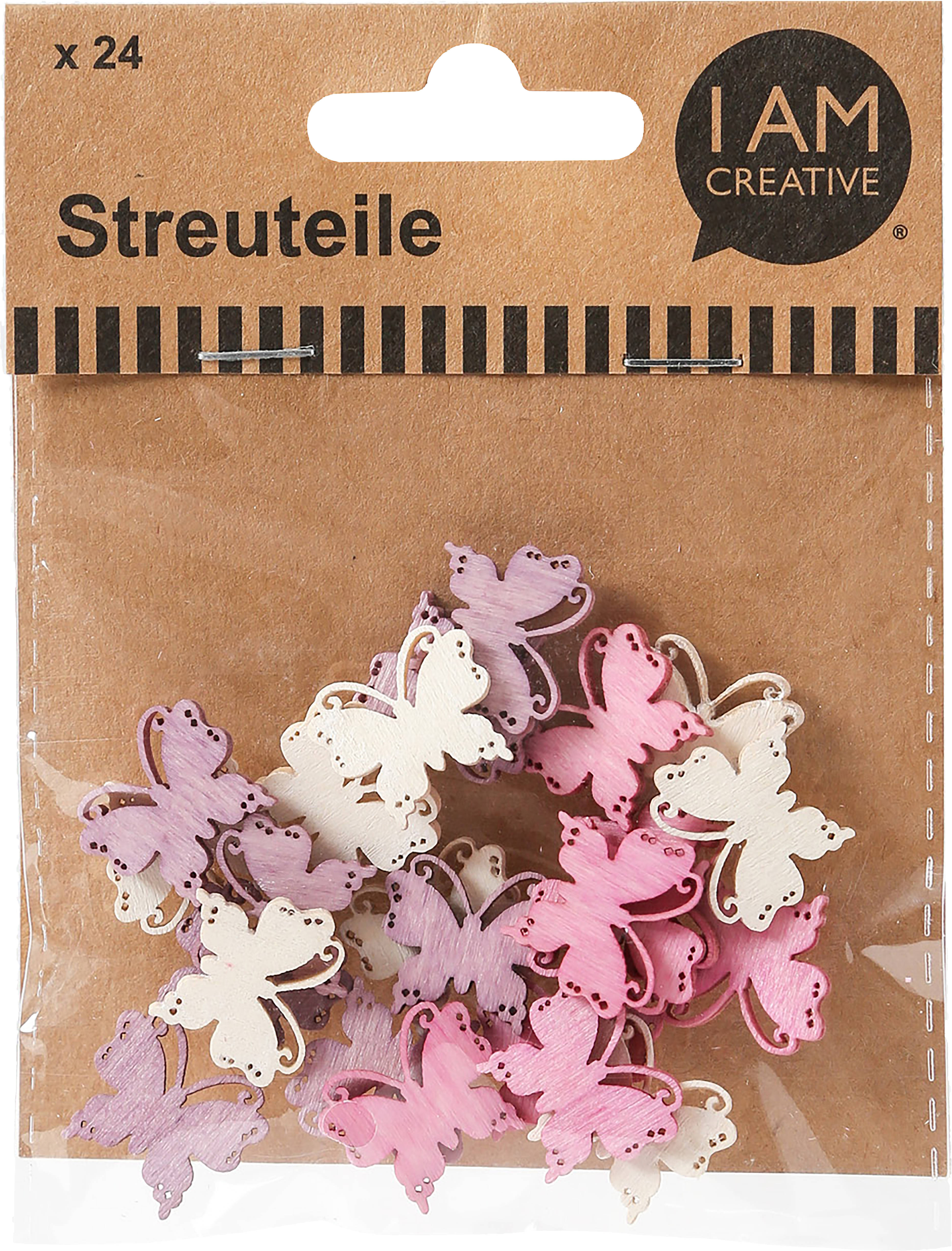 I AM CREATIVE Streuteile Schmetterling MAA4501.80 III, bunt, 24 Stk.