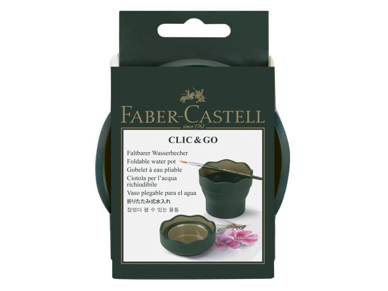 Faber-Castell Wasserbecher Clic&Go Grün/Gold