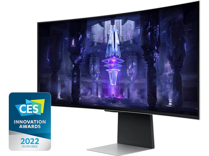 Samsung Monitor Odyssey G8 LS34BG850SUXEN, Bildschirmdiagonale: 34 ", Auflösung: 3440 x 1440 (UWQHD), Anschlüsse: Mini DisplayPort, USB Typ-C, Micro-HDMI, Anwendungsbereich: Gaming, Ergonomie: Schwenkbar, Höhenverstellbar, Neigbar, Curved: Ja