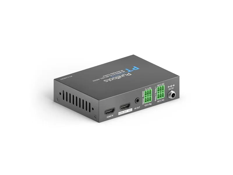 PureTools Controller PT-C-HDCEC 4K In-Line HDMI Controller, Eingänge: HDMI, USB-A, 3 Pin Phoenix, RS-232, Ausgänge: HDMI, 3.5 mm Klinke, 3 Pin Phoenix