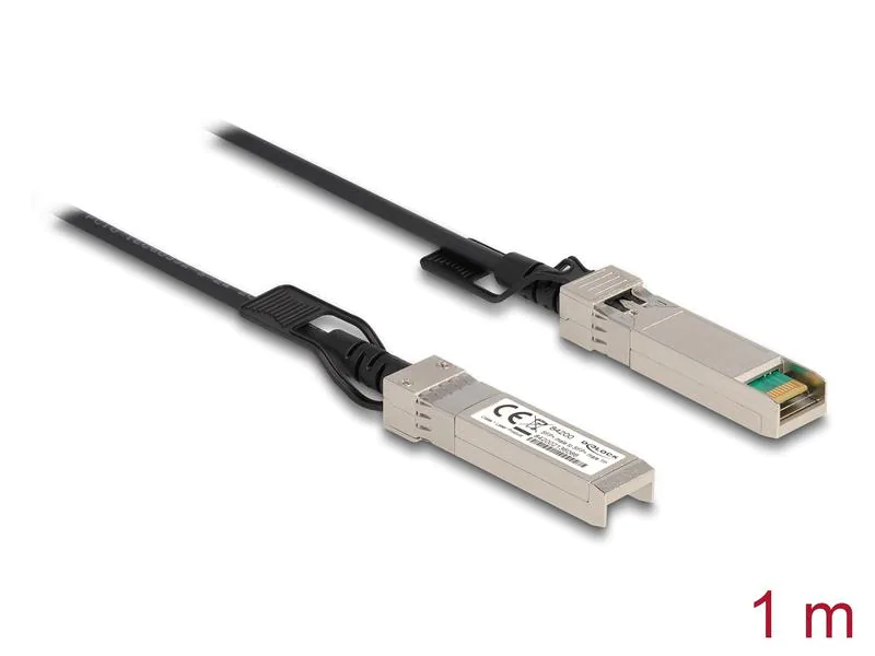 Delock Direct Attach Kabel SFP+/SFP+ 1 m, Kabeltyp: Passiv, Steckertyp Seite A: SFP+, Steckertyp Seite B: SFP+, Länge: 1 m