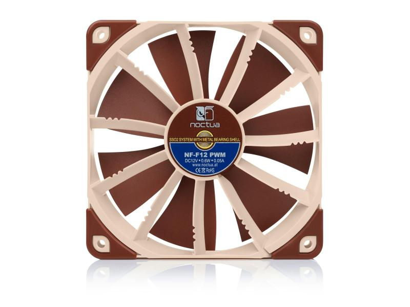 Gehäuselüfter Noctua NF-F12 PWM, 120x120x25mm, 12V, 22.4dBA, 93.4m3/h, 4Pin PWM Anschluss, 1500rpm,