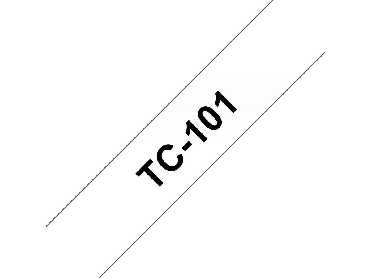 Brother Beschriftungsband TC-101 Schwarz auf Transparent 12 mm