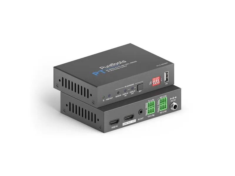 PureTools Controller PT-C-HDCEC 4K In-Line HDMI Controller, Eingänge: HDMI, USB-A, 3 Pin Phoenix, RS-232, Ausgänge: HDMI, 3.5 mm Klinke, 3 Pin Phoenix