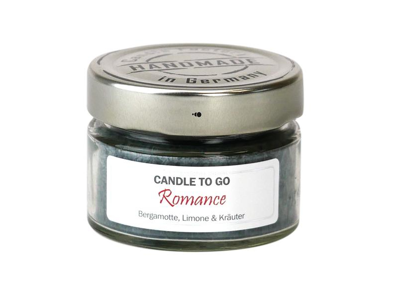 Candle Factory Duftkerze Romance Candle to go, Höhe: 5.2 cm, Durchmesser: 6.3 cm, Typ: Duftkerze, Duft: Limone, Bergamotte, Kräuter, Verpackungseinheit: 1 Stück