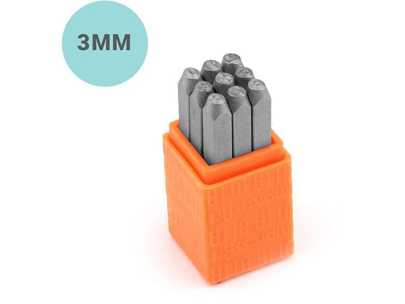 ImpressArt Prägestempel Set 3 mm Zahlen 1-9, 9 Stück