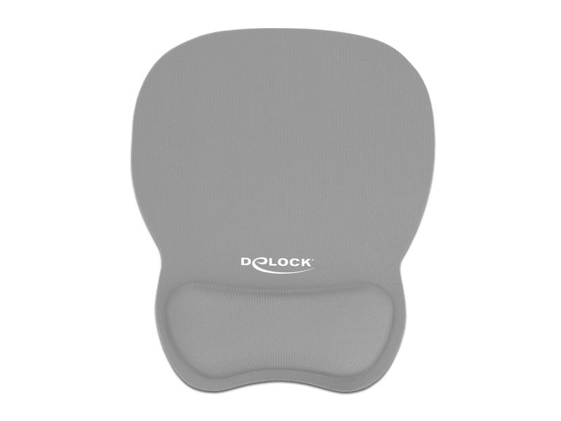 Delock Ergonomische Mausmatte mit Handballenauflage Grau, Farbe: Grau, Form: Diverse, Handgelenkauflage: Ja