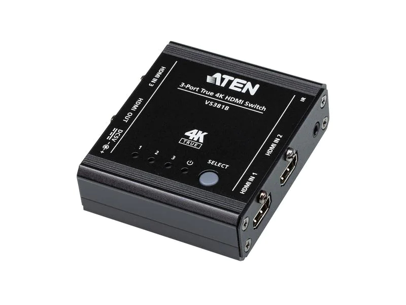 Aten Umschalter VS381B HDMI, Anzahl Eingänge: 3 ×, Anzahl Ausgänge: 1 ×, Anschluss Seite A: HDMI, Anschluss Seite B: HDMI