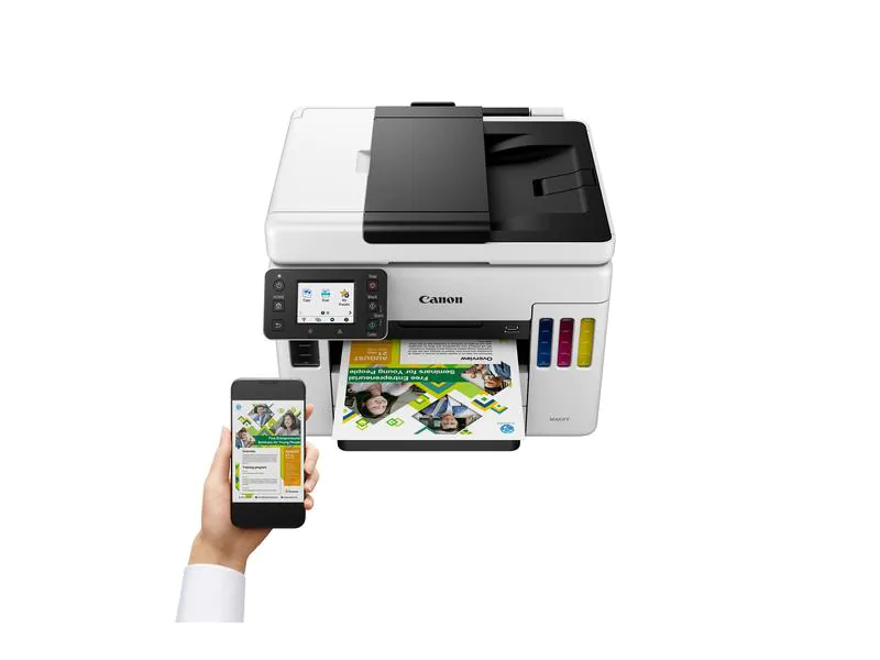 Canon Multifunktionsdrucker MAXIFY GX7050, Druckertyp: Farbig, Drucktechnik: Tintenstrahl, Total Fassungsvermögen Papierzuführungen: 600 Seiten, Mobildruck: Ja, Anzahl Papierzuführungen (maximal): 3, Druckgeschwindigkeit (farbig): 15.5 ppm