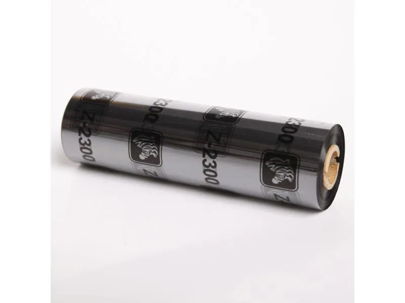 Zebra Technologies Farbband Thermo Transfer 110 mm Wax (2300), Core: 12.7 mm, Bandfarbe: Schwarz, Rollenlänge: 74 m, Breite: 110 mm