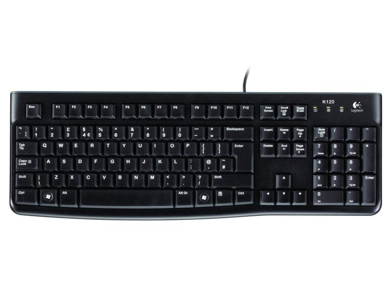 Logitech Keyboard K120 for Business, USB, UK-Layout!! Leise Tasten mit niedrigem Profil, schlankes