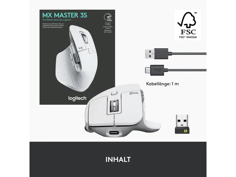 Logitech Maus MX Master 3S Pale Grey