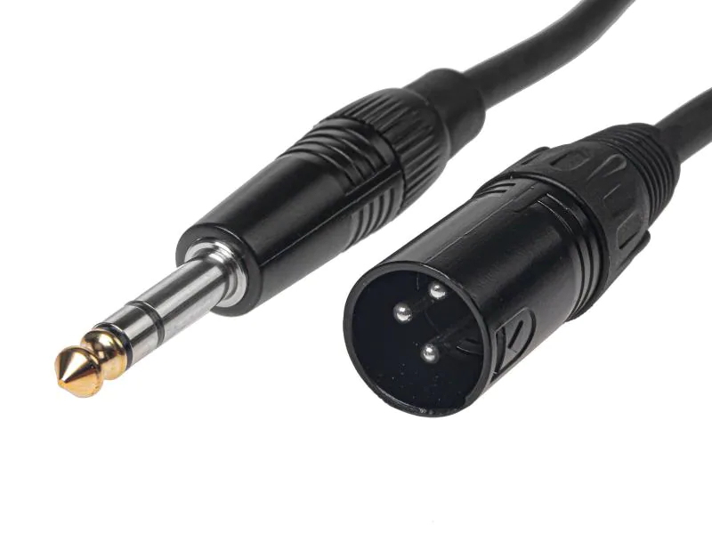 Bemero XLR-Kabel XLRm - 6.3 Klinken Kabel 1.5 m symmetrisch, Länge: 1.5 m, Audioanschluss Seite A: XLR 3 Pole, male, Audioanschluss Seite B: Klinke 6,3mm, male, Audiokanäle: Mono, Steckerfarbe: Schwarz, Farbe: Schwarz