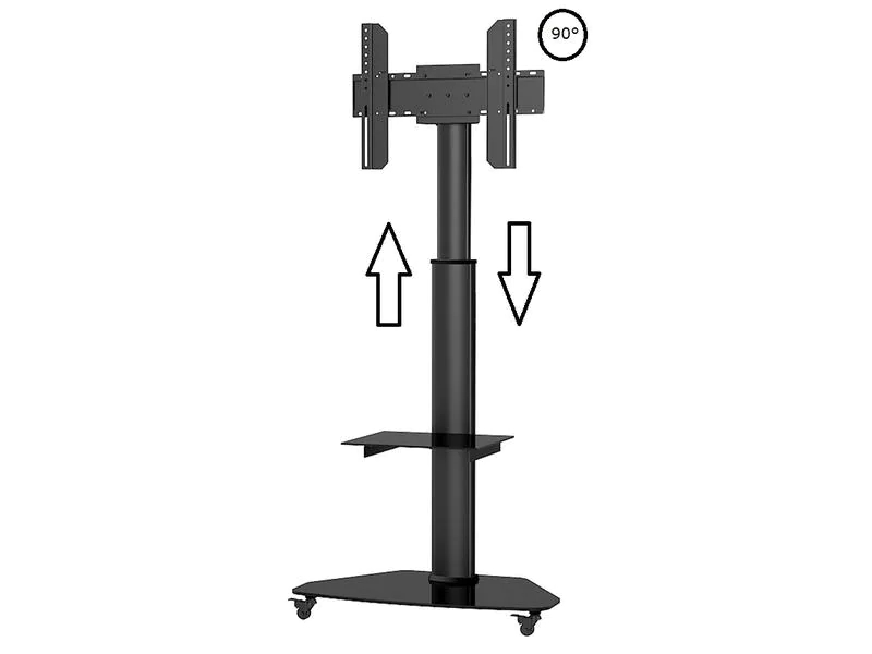 Audioraq TV-Trolley -70", VESA 200x200-600x400 Schwarz, Eigenschaften: Drehbar, Höhenverstellbar, Fahrbar, Höhenverstellbar: Ja, Bildschirmdiagonale: 70 ", Farbe: Schwarz, Maximale Tragkraft: 40 kg