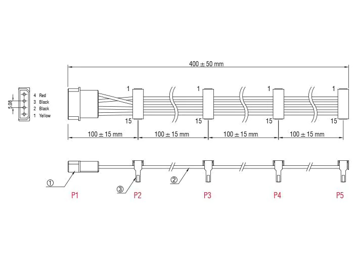 Delock Stromkabel Molex - 4x SATA 0.4 m, Kabeltyp: Stromkabel, Stromanschluss Seite A: Molex, Winkelstecker: Einseitig gewinkelt, Stromanschluss Seite B: SATA, Kabellänge: 0.4 m