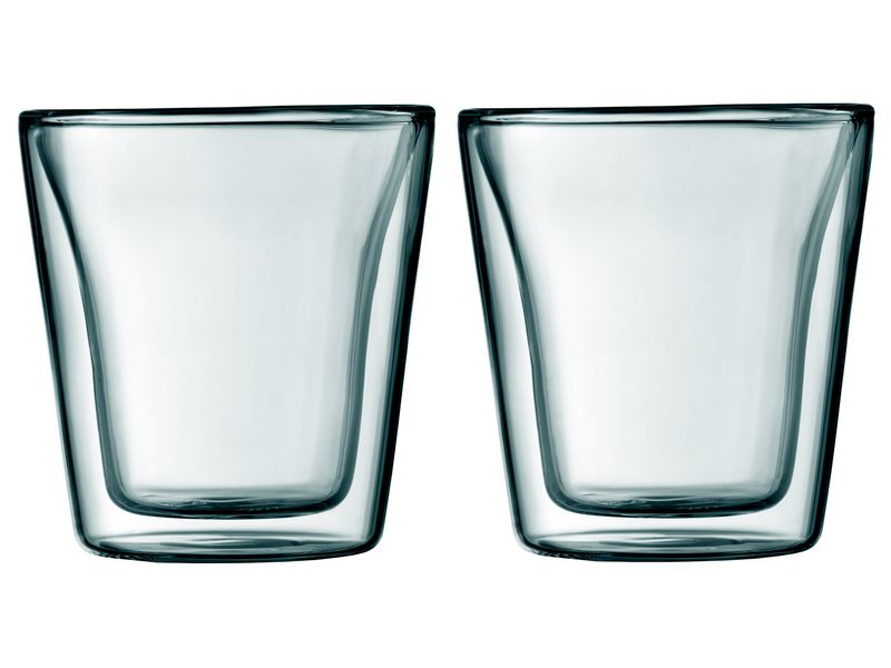 Bodum Canteen Glas 1 dl, Glas Typ: Trinkglas, Farbe: Transparent, Verpackungseinheit: 2 Stück, Volumen: 1 dl